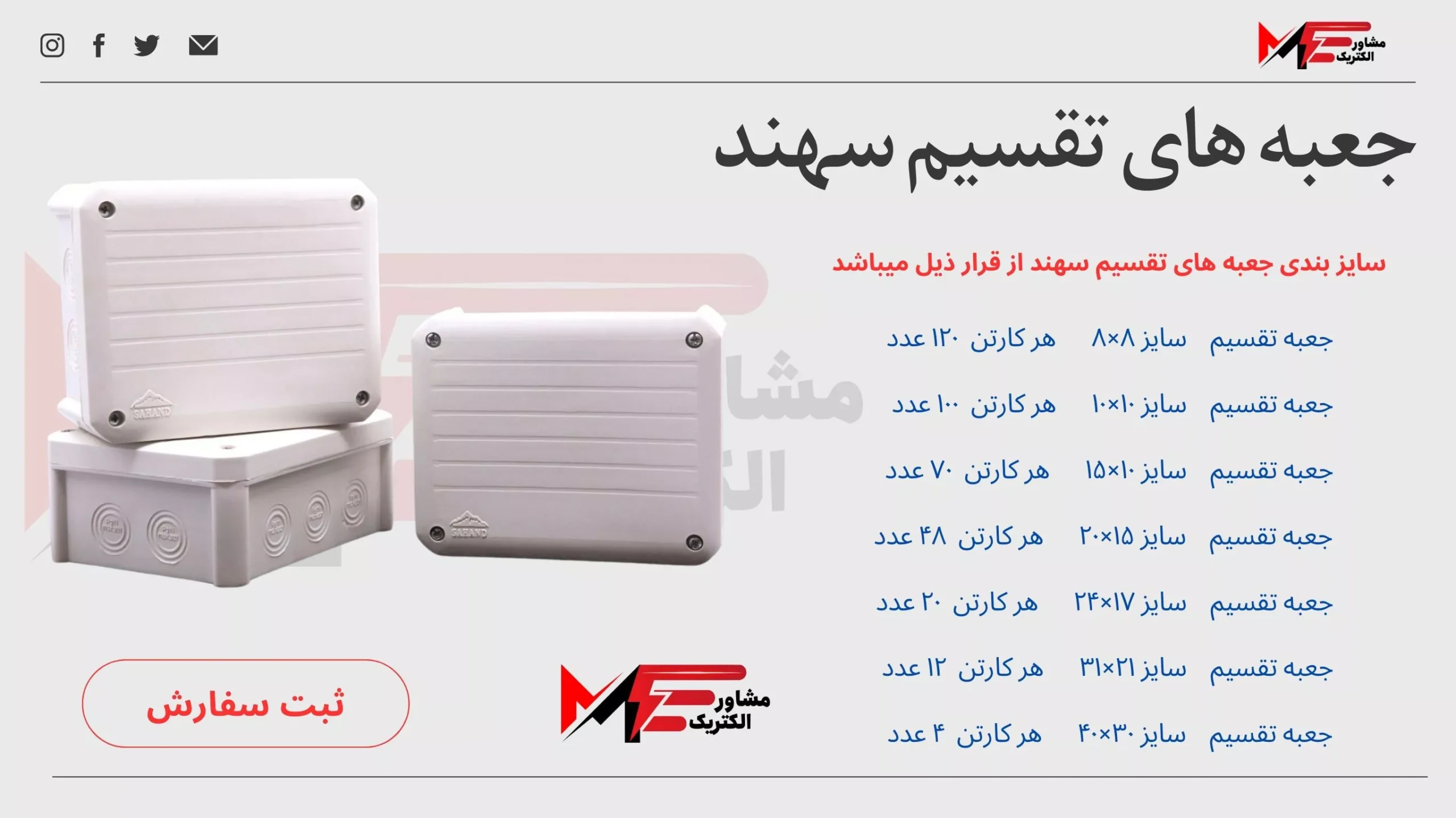 جعبه تقسیم روکار برق سهند